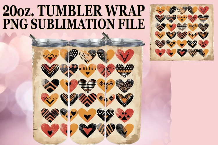Love Pattern Tumbler Wrap - Valentine's Day