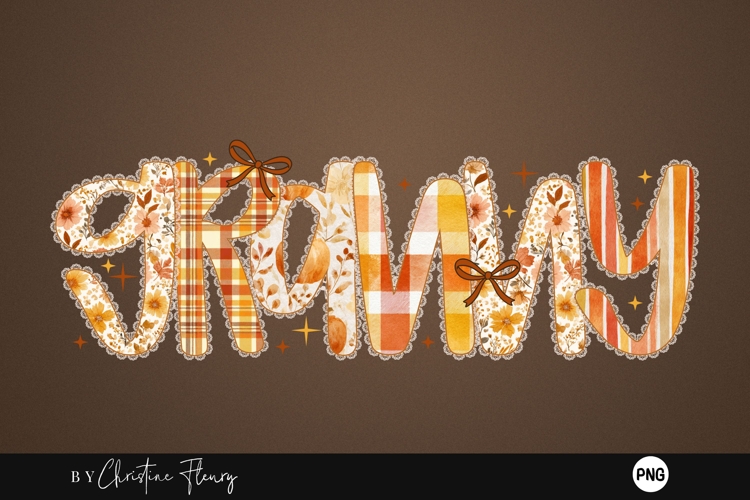 Preppy Floral Fall Granny PNG