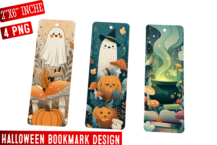 Halloween Bookmark Collection | 2x6 PNG Printable ,Halloween