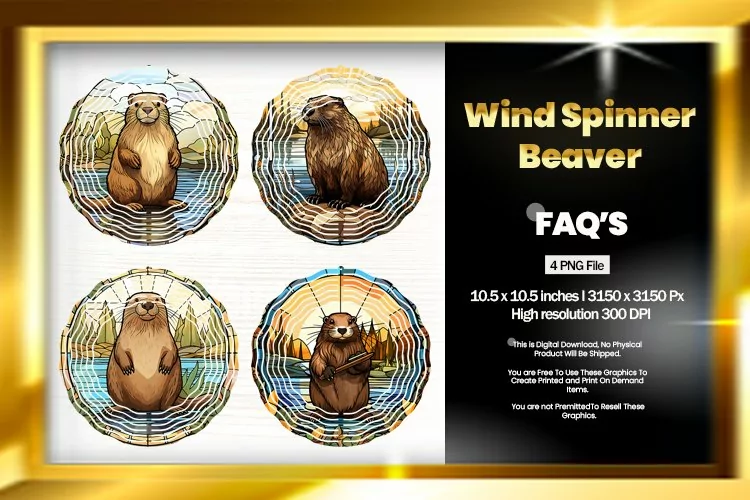 Beaver Wind Spinner Sublimation - 04 Variations