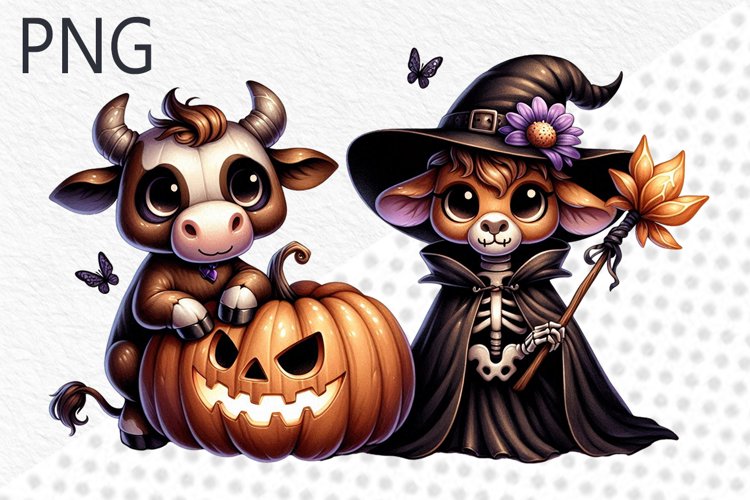 Halloween Cow Sublimation - Clipart PNG Design