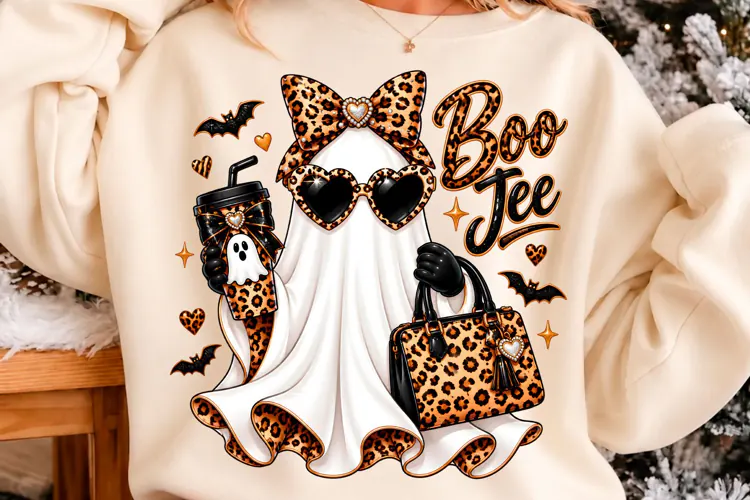 Leopard Boo Ghost Halloween Shirt Sublimation P
