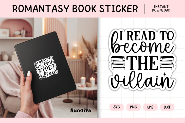 Printable Magic and Fantasy Book Lover Sticker | Villain