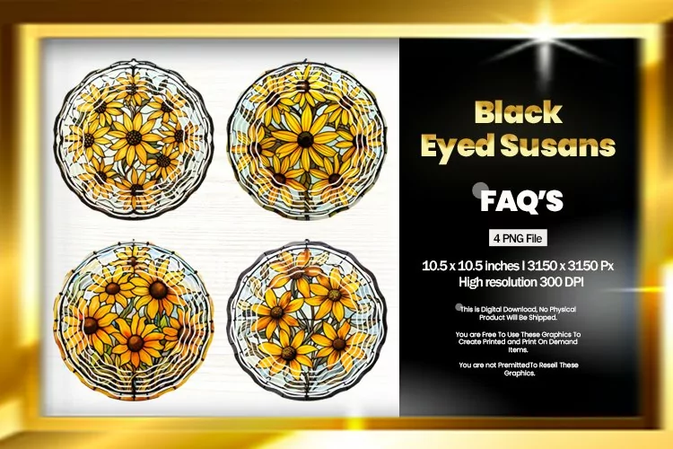 Black-Eyed Susans Wind Spinner Sublimation - 04 Variations