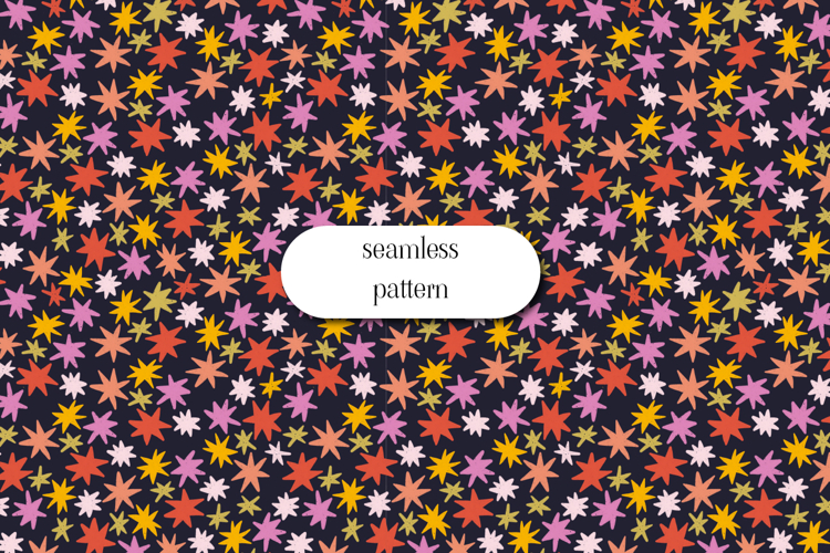 Colorful Starburst Seamless Pattern Playful Retro Confetti