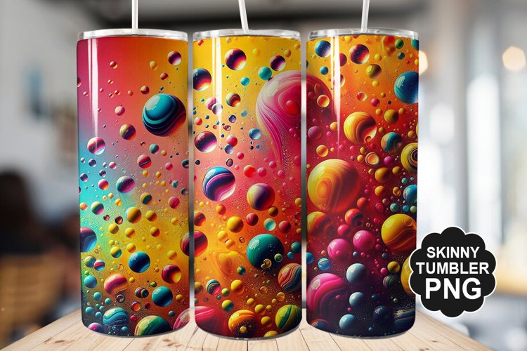 Colored Water Drops Tumbler Warp - Tumbler PNG Design