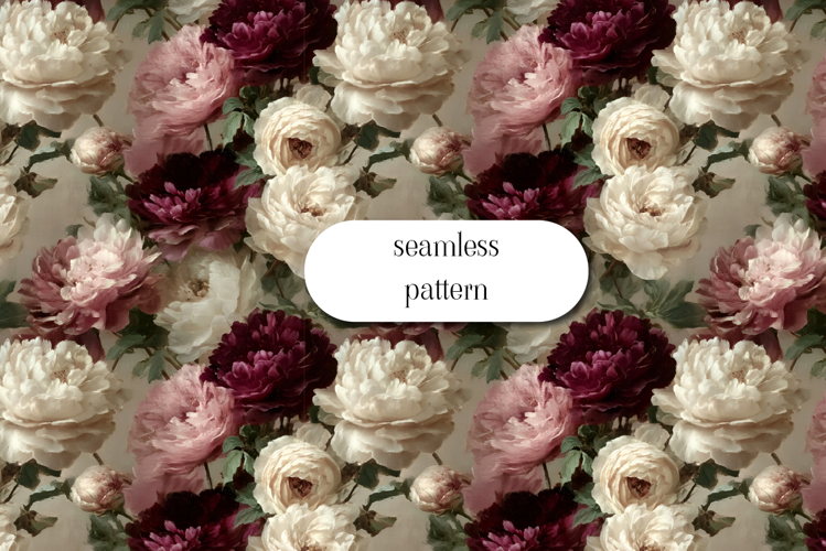 Vintage Peony Seamless Floral Pattern