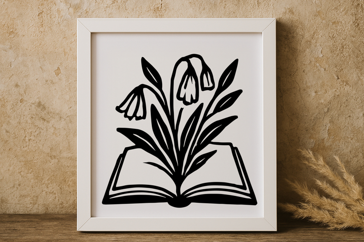 Floral Book SVG Design