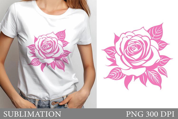 Rose Sublimation. Rose T-Shirt Sublimation example image 1