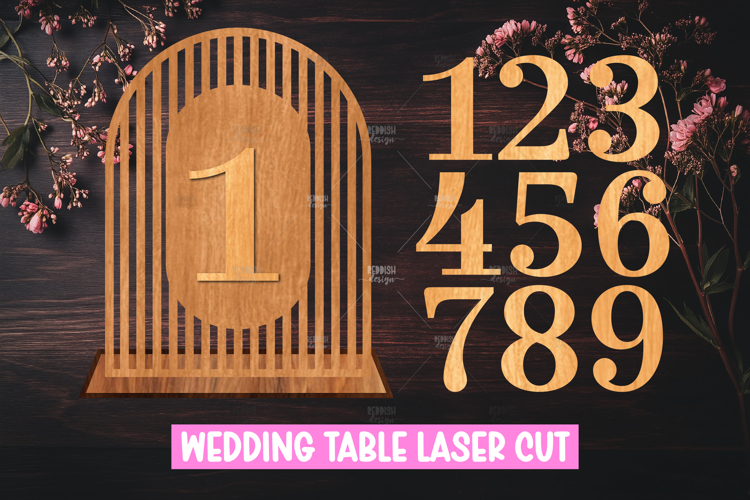 Wedding Table Numbers SVG Laser Cut Stand Design