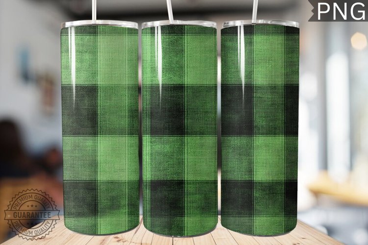 Green Plaid Tumbler Wrap - High Quality 300 Dpi