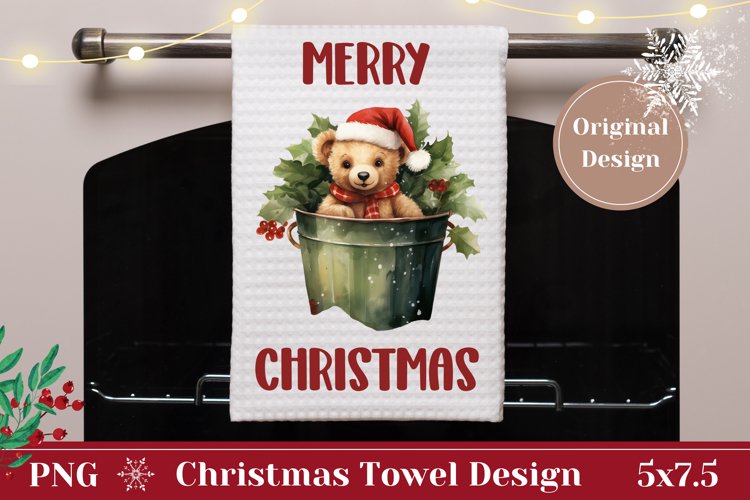 Merry Christmas Kitchen Towel, Christmas Dish Towel