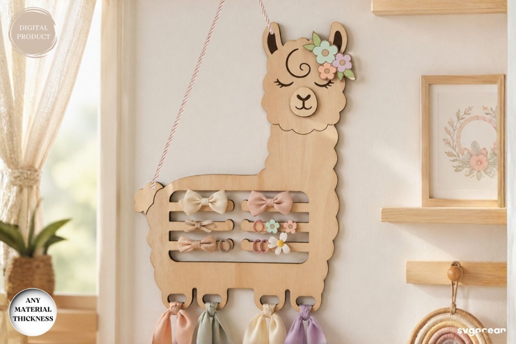 Llama Hair Bow Holder Laser Cut | Hair Bow Hanger | SVG