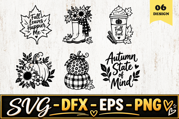 Autumn Pumpkin Fall Designs SVG PNG