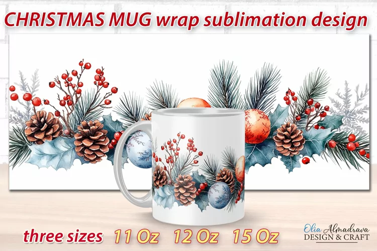 Christmas Mug Sublimation Template| Mug Wrap Cricut design