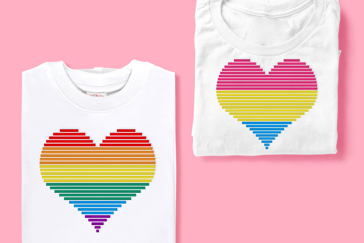6 Color Striped Heart Embroidery File