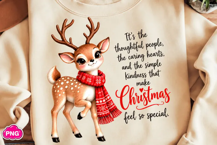 Reindeer Christmas PNG, Cute Woodland PNG, Reindeer PNG