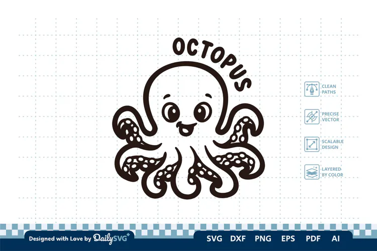 Cute Ocean Animal SVG | Kawaii Sea Creatures