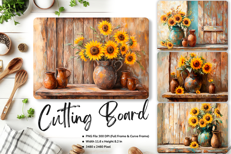 Sunflower Cutting Board Kitchen Chopping Board Sublimation6