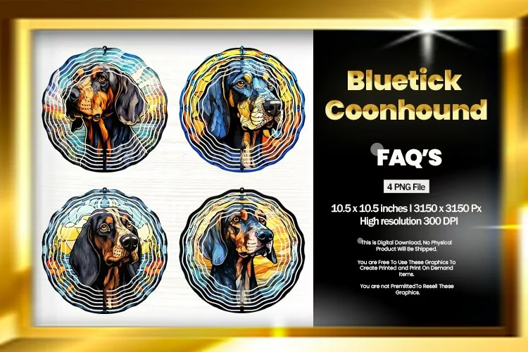 Bluetick Coonhound Wind Spinner Sublimation - 04 Variation