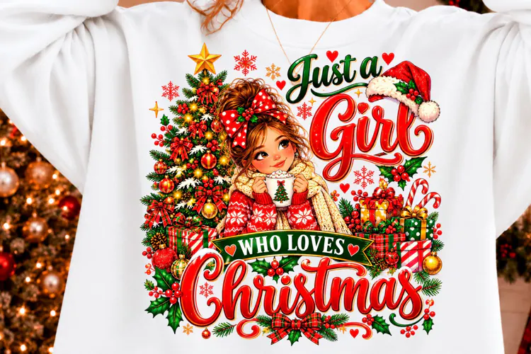 Christmas Girl PNG, Festive Holiday Png