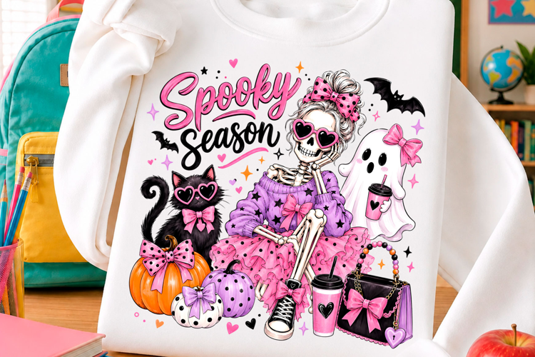 Spooky Season PNG Preppy Skeleton Png