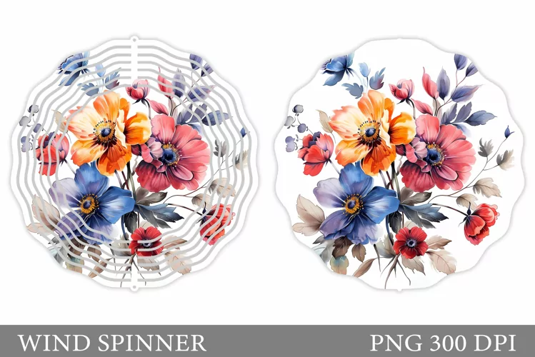 Flowers Wind Spinner Design. Flowers Wind Spinner Template