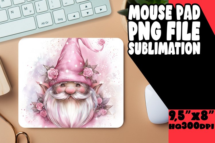 Charming Watercolor Gnome Mouse Pad Design example image 1