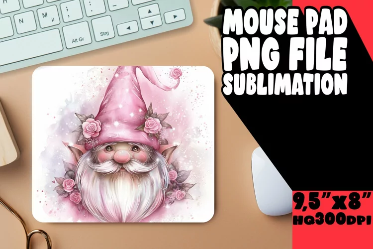 Charming Watercolor Gnome Mouse Pad Design