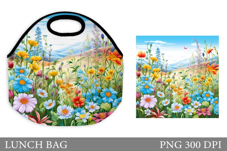 Flowers Lunch Bag. Wildflowers Lunch Bag Sublimation