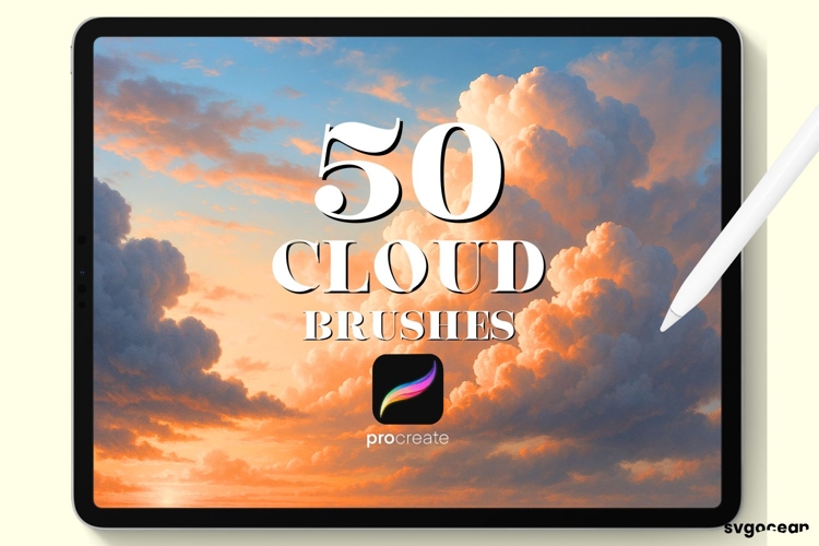 Cloud Procreate Brush | Stamp | Nature