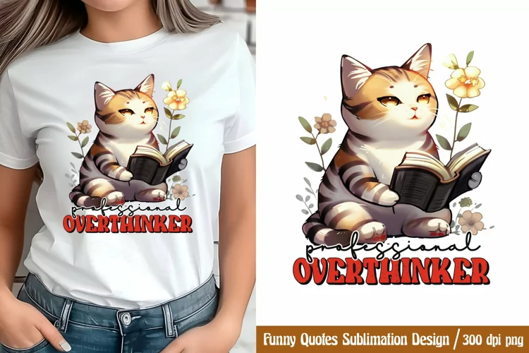 Funny Quotes Sublimation, Professional overthinker PNG