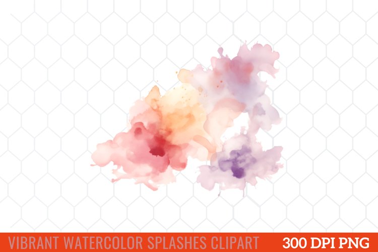 Vibrant Watercolor Splashes Clipart