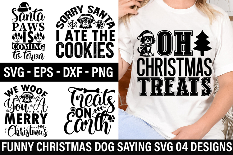 Funny Christmas Dog Saying SVG Design - Sorry Santa I Ate Th