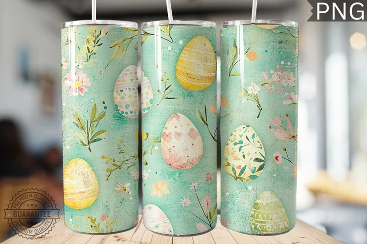 Spring Easter Tumbler Wrap - High Quality 300 Dpi