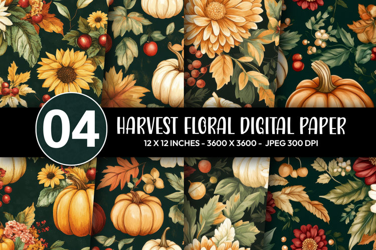 Harvest Floral Digital Paper