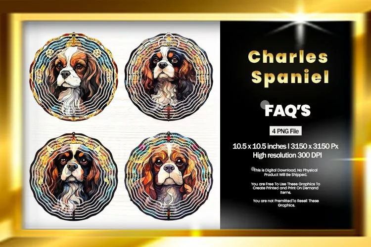Charles Spaniel Wind Spinner Sublimation - 04 Variations