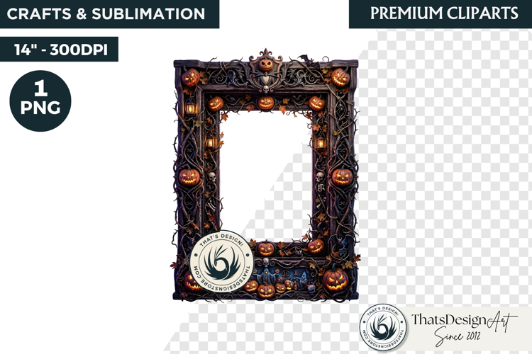 Harvest of Haunts Halloween Gothic Frame PNG Clipart