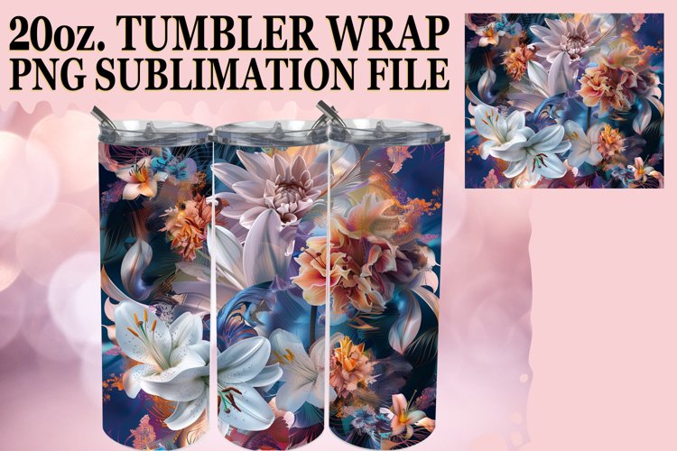 Modern Abstract Blossom Tumbler Sublimation 20oz