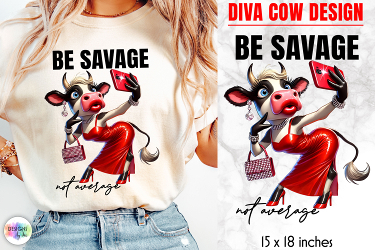 Funny Glamorous Cow Sublimation, Sassy Quotes PNG