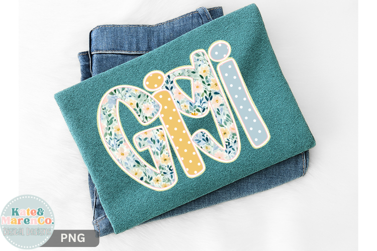 Gigi PNG | Preppy Gigi PNG | Spring Summer Floral Gigi PNG