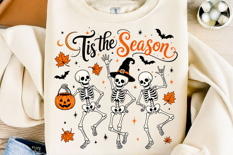 Tis the Season Skeleton Crew Halloween PNG