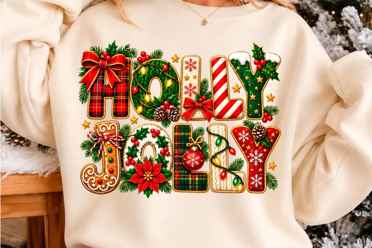 Holly Jolly Christmas PNG New Year T-shirt Png