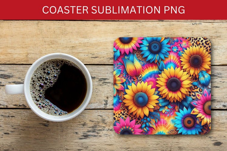 square coaster - sunflowers pattern example image 1