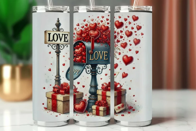 Valentine Tumbler Wrap 20 oz - mailbox