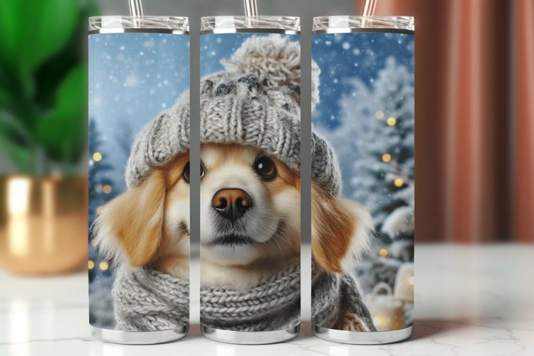 Tumbler Wrap 20 oz - dog wearing hat