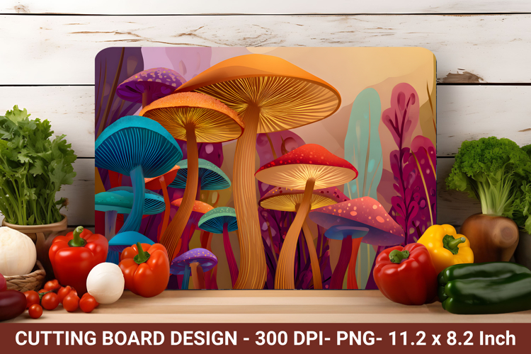 Fantasy Mushrooms Cutting Board | Cutting Board png
