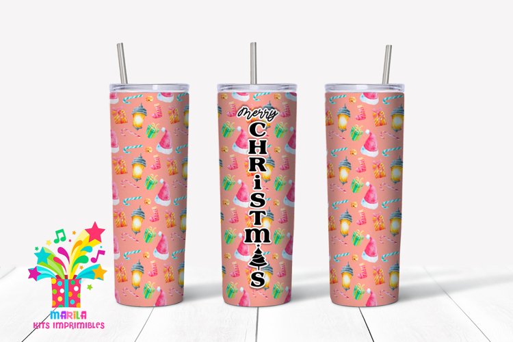 Merry Christmas Skinny tumbler Sublimation #6 example image 1