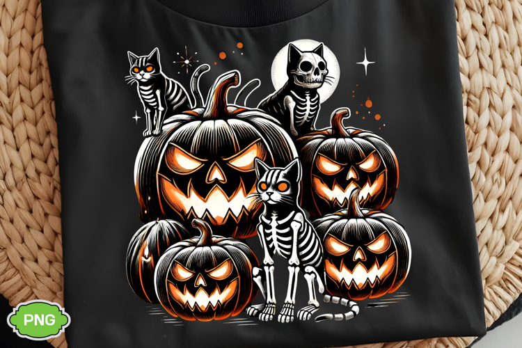 Spooky Season PNG, Halloween Pumpkin Cat PNG, Spooky Vibes