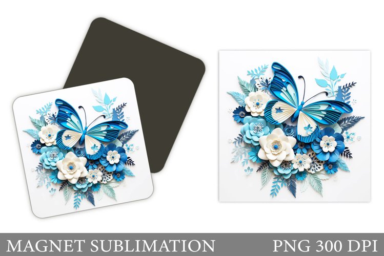 Butterfly Magnet. 3D Flowers Magnet Sublimation